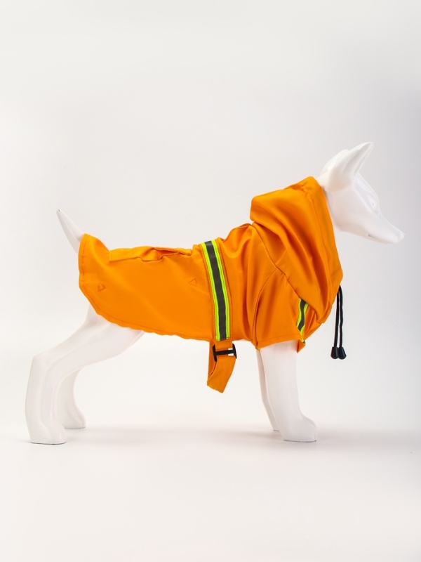 Куртка для собак с подкладом, размер L (ДС 35, ОГ 47 см, вес 6-10 кг), оранжевая