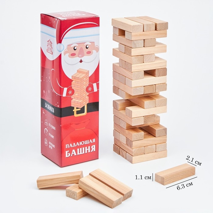 Падающая башня дженга, 20.5 х 6.3 см, 54 бруска, брусок 6.3 х 1.1 х 2.1 см Падающая башня дженга, 20.5 х 6.3 см, 54 бруска, брусок 6.3 х 1.1 х 2.1 см