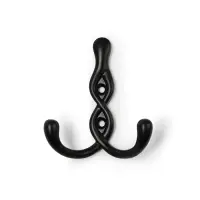 Крючок мебельный CAPPIO PIGTAIL, двухрожковый, цвет черный