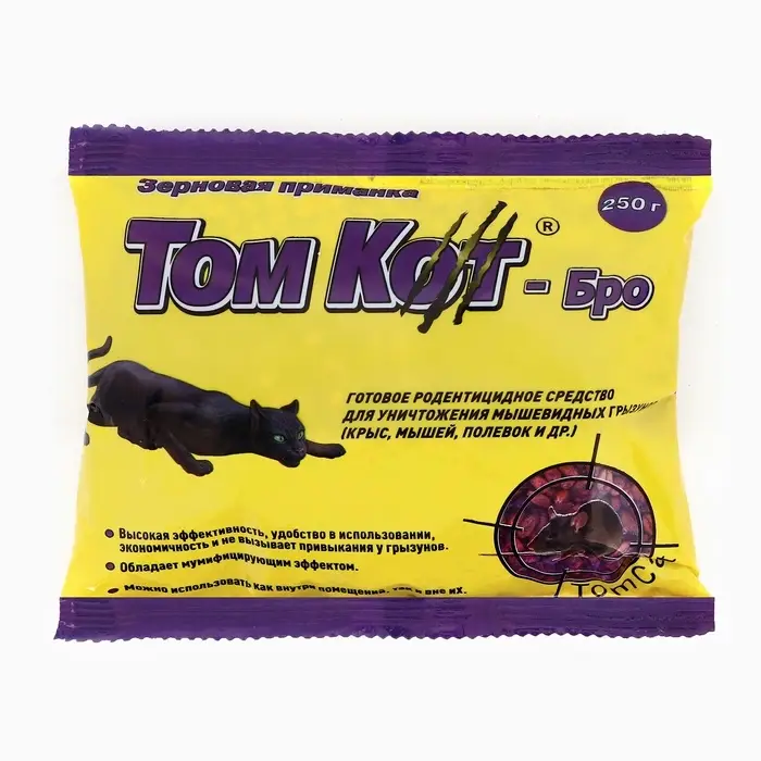 Зерновая приманка от грызунов &laquo;ТОМ КОТ БРО&raquo;, 250 г