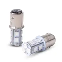 S022B T15/красный/(BAY15d) 13SMD 5050 12V 2 contact, коробка 2 шт.
