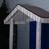 Гирлянда &laquo;Бахрома&raquo; 3&times;0.6 м, IP44, УМС, тёмная нить, 160 LED, свечение белое, мерцание белым, 220 В