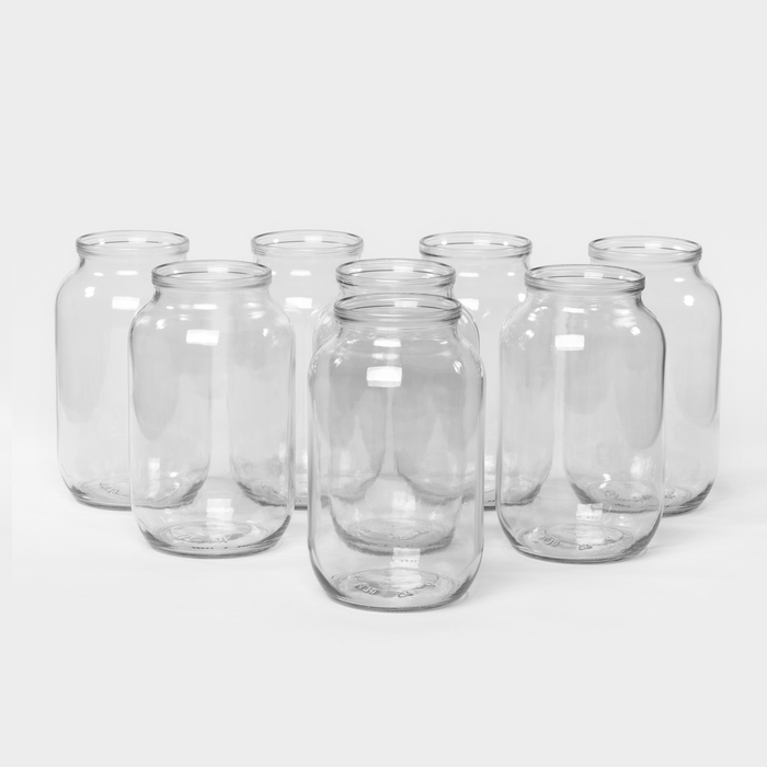 Набор стеклянных банок для консервации, СКО-82 мм, 1,5 л, 8 шт Набор стеклянных банок для консервации, СКО-82 мм, 1,5 л, 8 шт
