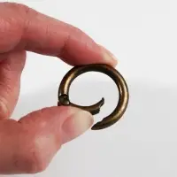 Кольцо-карабин, d=20/28 мм, толщина - 4 мм, 5 шт., цвет бронзовый