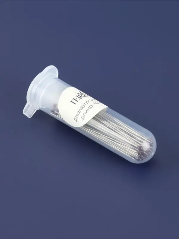 Булавки портновские TEIRA, 40 мм, d=0.45 мм, 50 шт., стальные