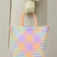 Сумка плетёная, 20&times;10&times;30 см, пластик, разноцветная