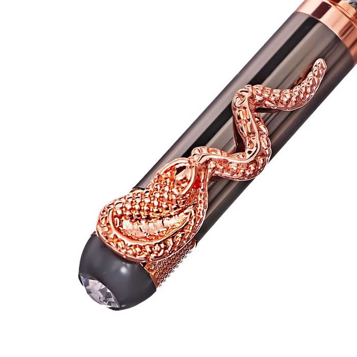 Ручка подарочная роллер в кожзам футляре Змея корпус золото/бронза Ручка подарочная роллер в кожзам футляре Змея корпус золото/бронза