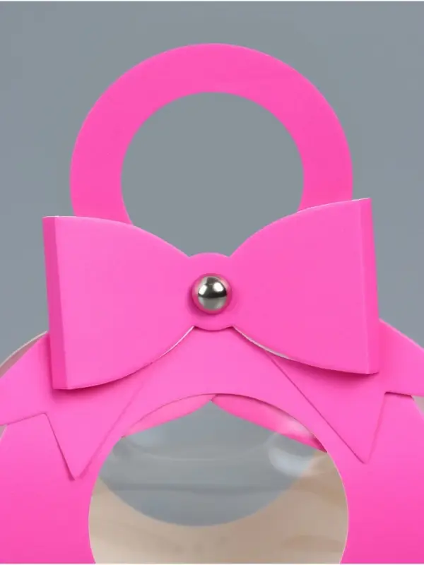 Коробка складная, с бантом и ручкой, 13 х 6,5 х 4 см, розовая