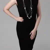 Бусы &laquo;Жемчужный мир&raquo;, кольца с бусинами, белые в серебре, 90 см