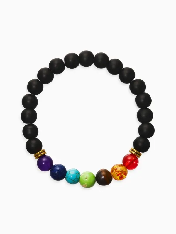 Браслет из бусин &laquo;Чакры. Планеты&raquo;, d=7 см, разноцветный, чёрный