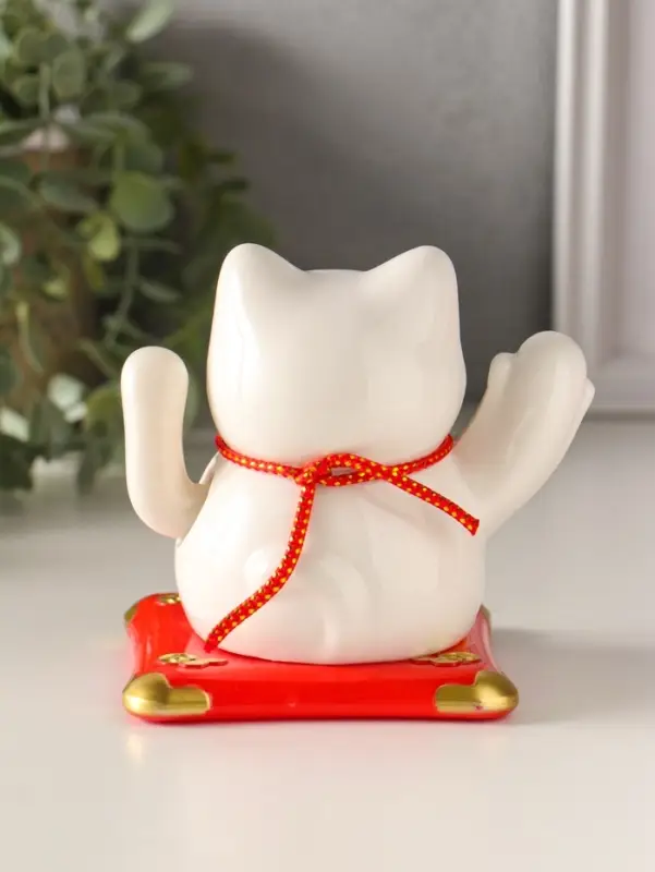 Маятник керамика от солнечной батареи "Манэки-нэко счастливый барабан" 10х11х10,8 см