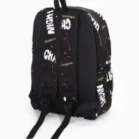 Рюкзак школьный на молнии, с карманами, с абстрактным принтом, 30&times;13&times;42 см, чёрный