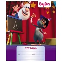 Тетрадь 12 листов, в узкую линейку, &laquo;Буба&raquo;, обложка мелованный картон, скругленные углы, блок 65 г/м&sup2;, МИКС