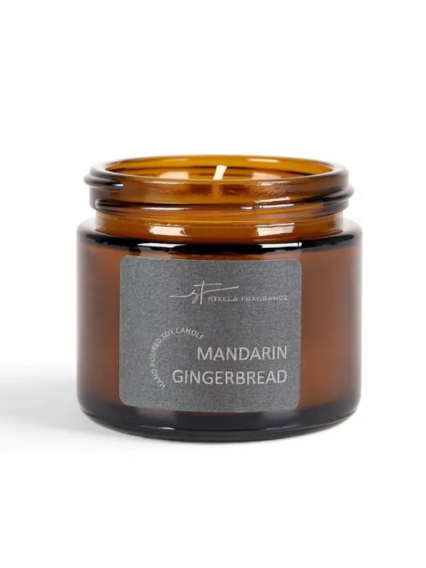 Ароматическая свеча в банке Mandarin gingerbread, соевый воск, 50 г, мандарин, пряник