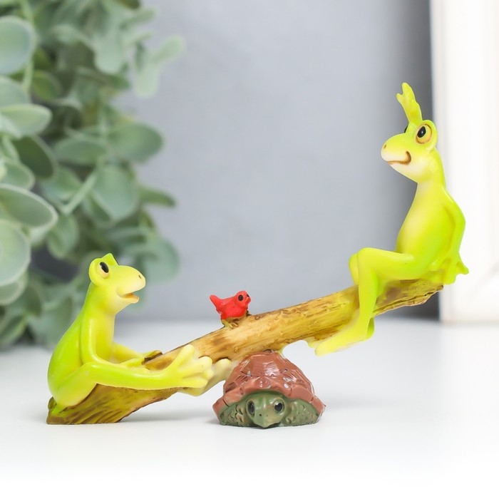 Сувенир полистоун Сувенир полистоун "Лягушата качаются на черепашке" 8,1х3,5х10,6 см