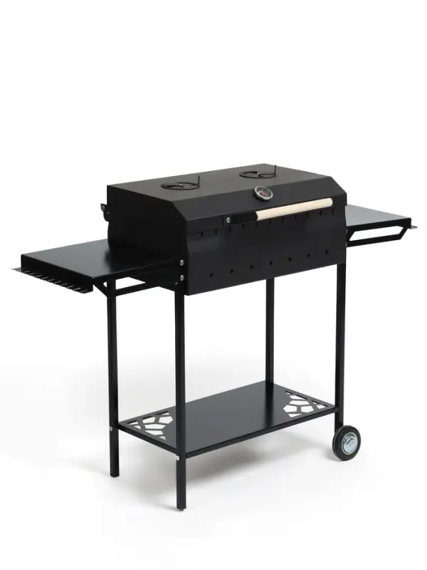 Мангал GrilMe MAX, 115&times;35&times;83 см, сталь 2 мм, термометр, 2 полки, колёса