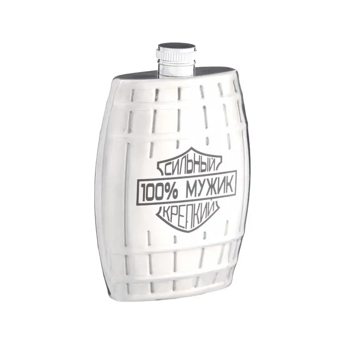 Фляжка &laquo;100% мужик&raquo;, нержавеющая сталь, 180 мл, 6 oz