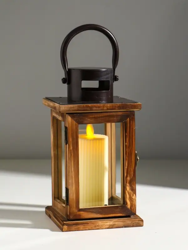 Подсвечник дерево на 1 свечу  Подсвечник дерево на 1 свечу "Фонарь" серо-коричневый 11,5х11,5х22,5 см