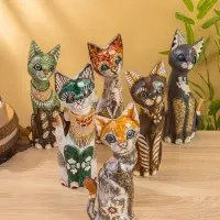 Сувенир «Кошка в ошейнике», 10×4×30 см, дерево, МИКС