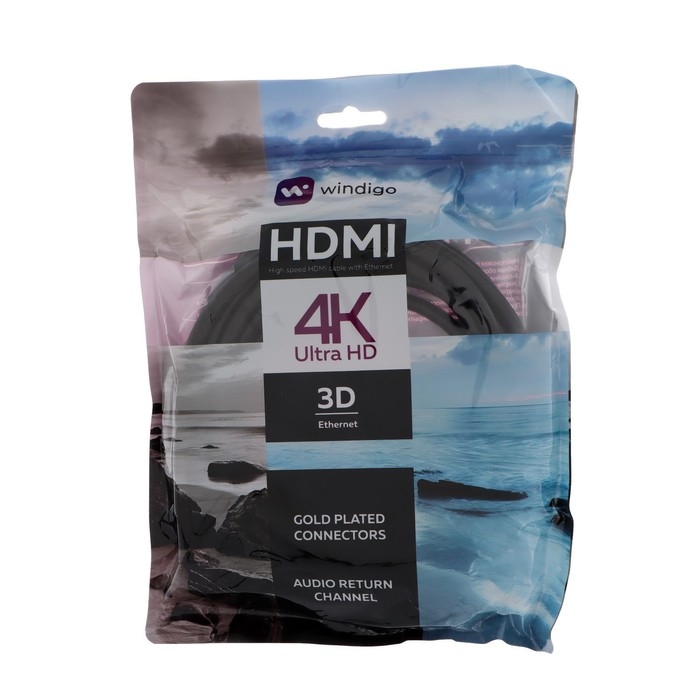 Кабель HDMI Windigo, HDMI(m)-HDMI(m), v 1.4, 5 м, позолоченные разъемы, 3D, 4K, черный Кабель HDMI Windigo, HDMI(m)-HDMI(m), v 1.4, 5 м, позолоченные разъемы, 3D, 4K, черный