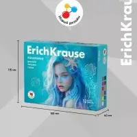 Гуашь 12 цветов ErichKrause Aquamarine, 20 мл