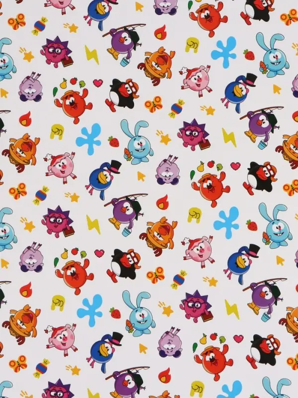 Бумага упаковочная глянцевая &laquo;Смешарики&raquo;, 70&times;100 см