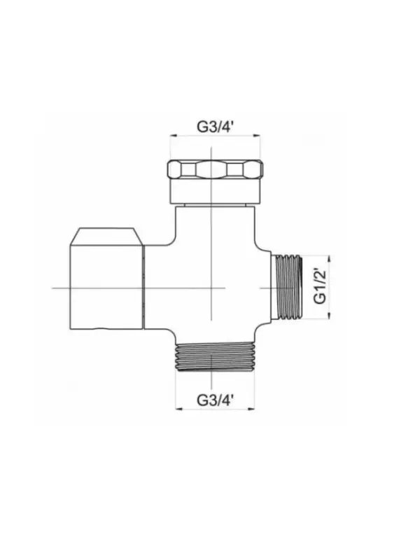 Дивертор ZEIN Z741, для смесителя, корпус цинк, керамика, цвет хром