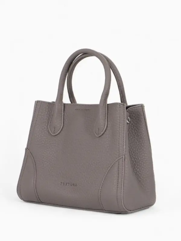 Сумка женская тоут TEXTURA на молнии, 25&times;7&times;21 см, однотонная, серая
