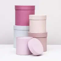 Набор шляпных подарочных коробок 5 в 1&laquo; Нежность&raquo;, 23&times;23 - 14&times;14 см