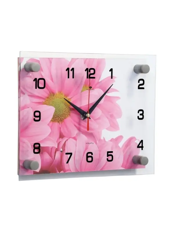 Часы настенные: Цветы, бесшумные, 20&times;26 см