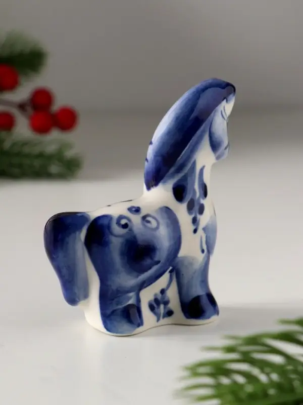 Сувенир Конь с гривой, 8х7,5 см, гжель Сувенир Конь с гривой, 8х7,5 см, гжель