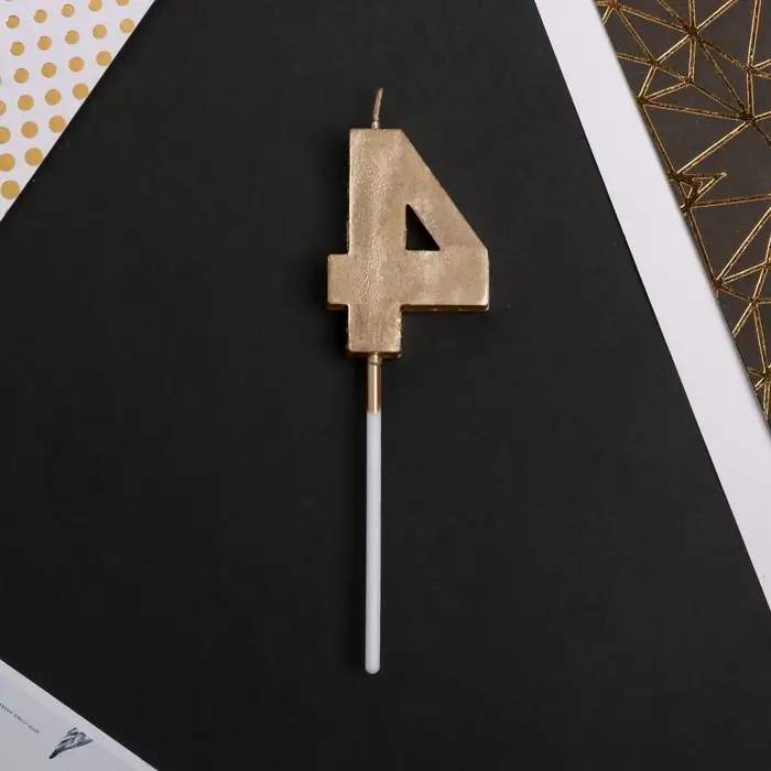 Свеча для торта, цифра &laquo;4&raquo;, 11.5&times;2.3 см