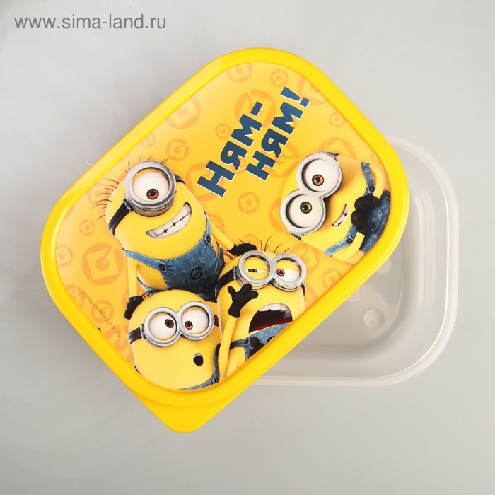 Ланч-бокс прямоугольный, 500 мл,  Ланч-бокс прямоугольный, 500 мл, "Ням-ням!" Гадкий Я