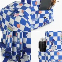 Рюкзак школьный на молнии, с карманами, в клетку, 28&times;11.5&times;40 см, синий