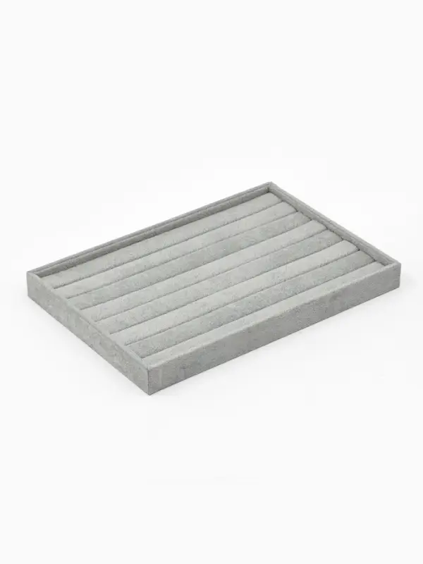 Подставка для колец &laquo;QF. Флок&raquo;, 7 полос, 35&times;24&times;3 см, серая