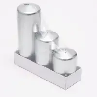 Свеча столбик 5&times;7.5, 10, 15 см, набор 3 шт., серебро