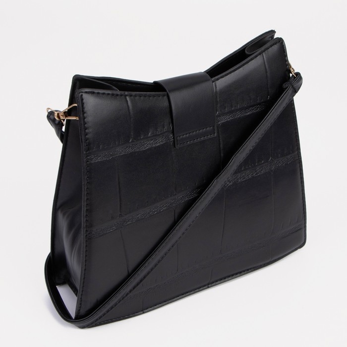 Сумка кросс-боди, отдел на магните, длинный ремень, цвет чёрный Сумка кросс-боди, отдел на магните, длинный ремень, цвет чёрный