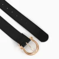 Ремень женский, 4&times;110 см, без винта, пряжка золотистая, 1 прокол, чёрный
