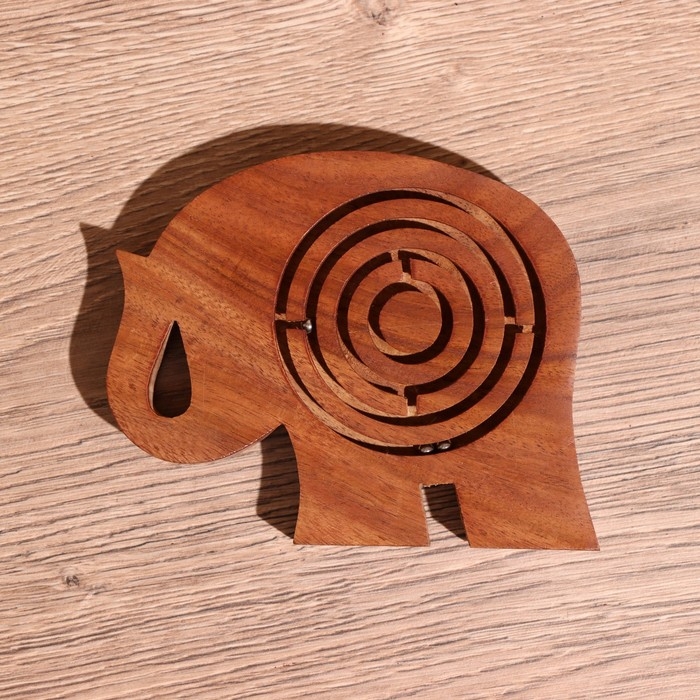 Головоломка-лабиринт  Головоломка-лабиринт "Слон" 13х10 см, дерево шишам