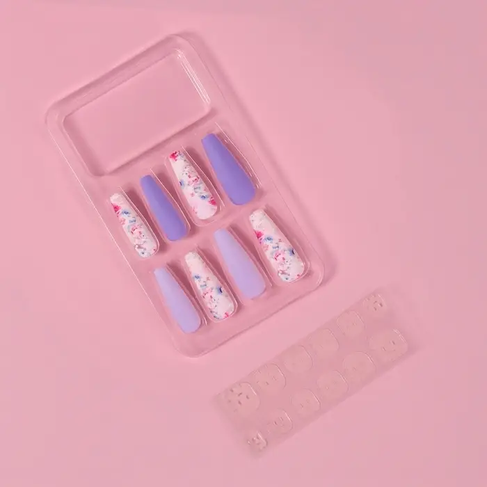 Накладные ногти &laquo;Весна&raquo;, 12 шт., с клеевыми пластинами, форма балерина, разноцветные