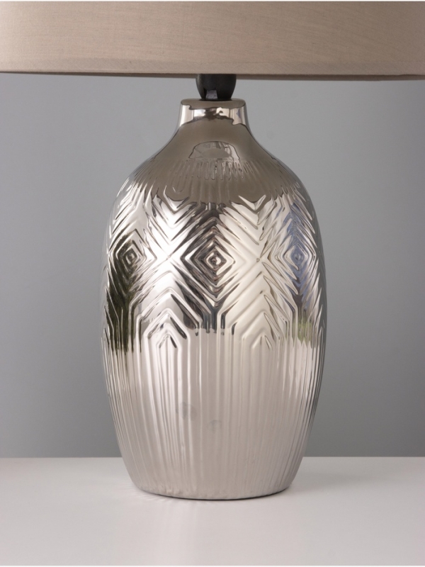 Настольная лампа Настольная лампа "Ольви" 1х15Вт Е14 серебро 30х30х44см