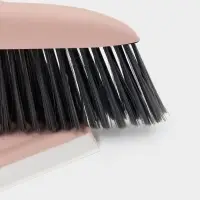 Щётка для пола Доляна, совок 25&times;23 см, щётка 29&times;84 см, металлическая ручка 77 см, розовая