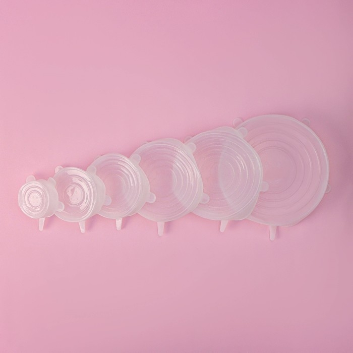 Набор крышек силиконовых Доляна «Черепашка», 6 шт, d=19,2 см, d=15,7 см, d=14 см, d=11,2 см, d=9,2 см, d=6,2 см Набор крышек силиконовых Доляна «Черепашка», 6 шт, d=19,2 см, d=15,7 см, d=14 см, d=11,2 см, d=9,2 см, d=6,2 см