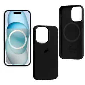 Чехол для iPhone 15 Pro Max Silicone Case 100% ORG (MagSafe + анимация NFC Clear) c LOGO Black