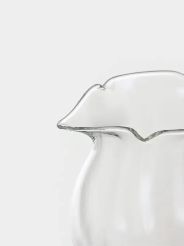 Молочник &laquo;Ландыш&raquo;, 400 мл, 13.5&times;8.8&times;7.5 см, зелёная ручка, стекло, прозрачный