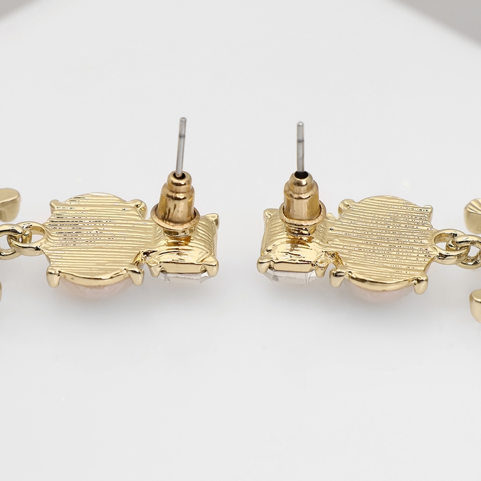 Серьги с жемчугом «Бусина» графиня, цвет белый в золоте Серьги с жемчугом «Бусина» графиня, цвет белый в золоте