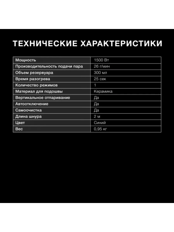 Отпариватель ручной H-HS03008 1500Вт белый-голубой