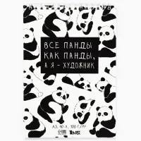 Скетчбук А5, 40 л 100 г/м&sup2; &laquo;Панда&raquo;