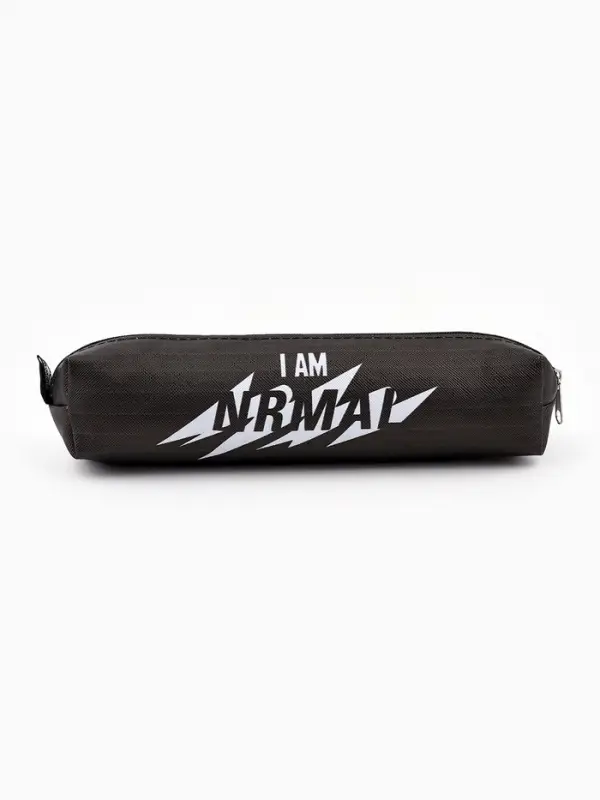 Пенал школьный, искусственная кожа, I AM NRMAL, 19&times;8&times;3 см