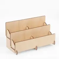 Подставка под открытки 4 ячейки по 10.8 см, 23.5&times;10.5&times;12.5 см, толщина 3 мм, бежевая